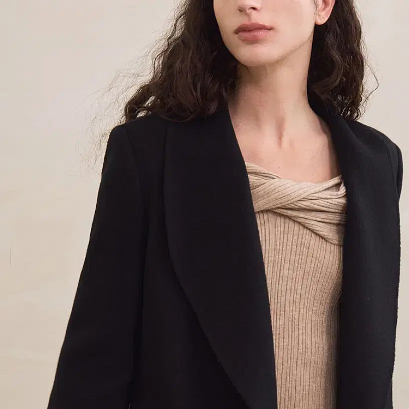 [BUNJANG] GRACE U Carol Shawl Collar Handmade Coat (Black, XS-S) / [실크]그레이스유 캐롤 숄 카라 핸드메이드 코트(블랙,XS-S)