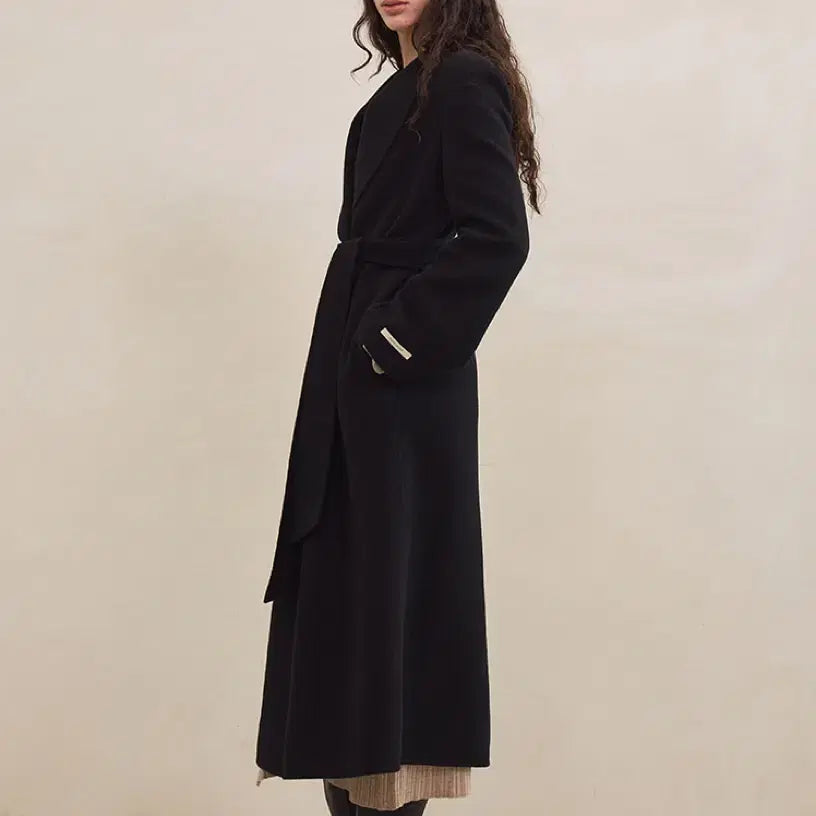 [BUNJANG] GRACE U Carol Shawl Collar Handmade Coat (Black, XS-S) / [실크]그레이스유 캐롤 숄 카라 핸드메이드 코트(블랙,XS-S)