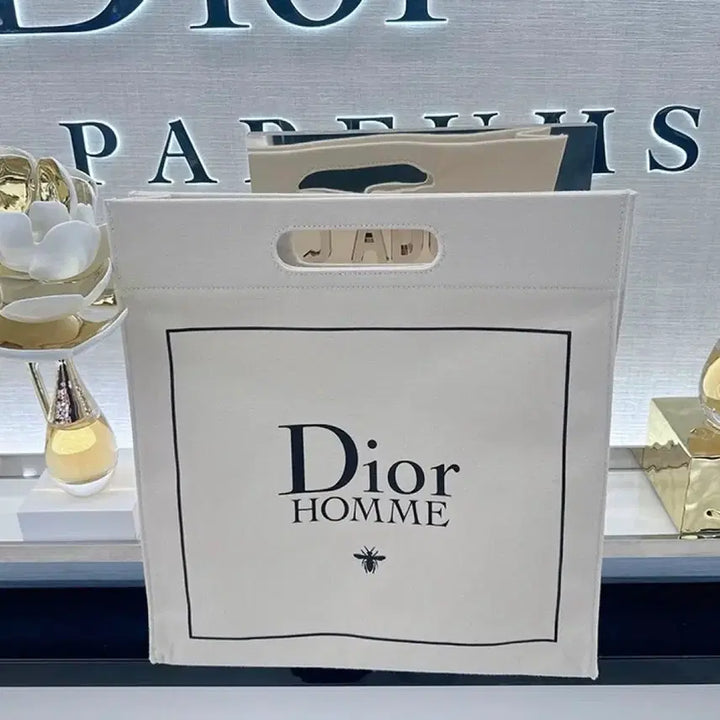[BUNJANG] Dior White Canvas Tote Bag / 토트백 쇼핑백 화이트 캔버스백