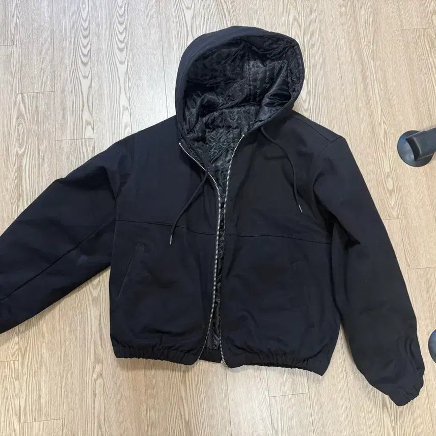 [BUNJANG] Massnoun Peach Work Hood Reversible Jumper Black / [M] 매스노운 피치 워크 후드 리버시블 점퍼 블랙