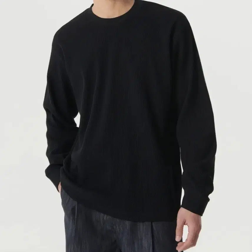 [SOLD OUT] 무텐다드 와플  크루 넥 긴팔 티셔츠
