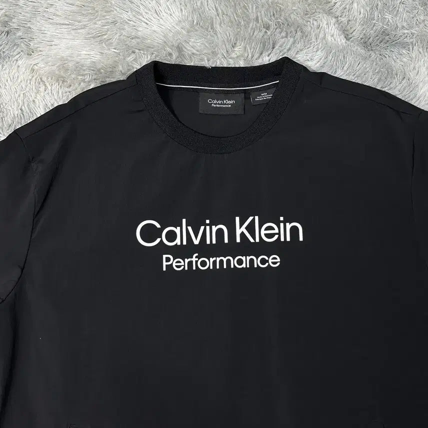 [BUNJANG] Calvin Klein Woven Short Sleeve T-Shirt Black / CK 캘빈클라인 우븐 반팔 블랙
