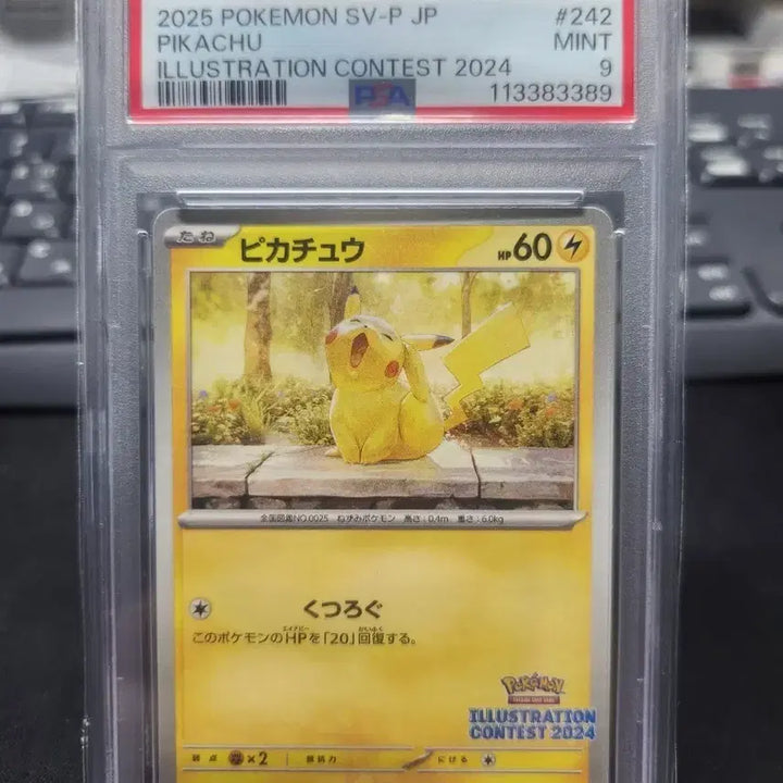 [BUNJANG] Pokemon Japanese 2025 Sleepy Pikachu Illustration Contest PSA9 Card / 포켓몬 카드 일판 2025 하품츄 일러스트 콘테스트 PSA9