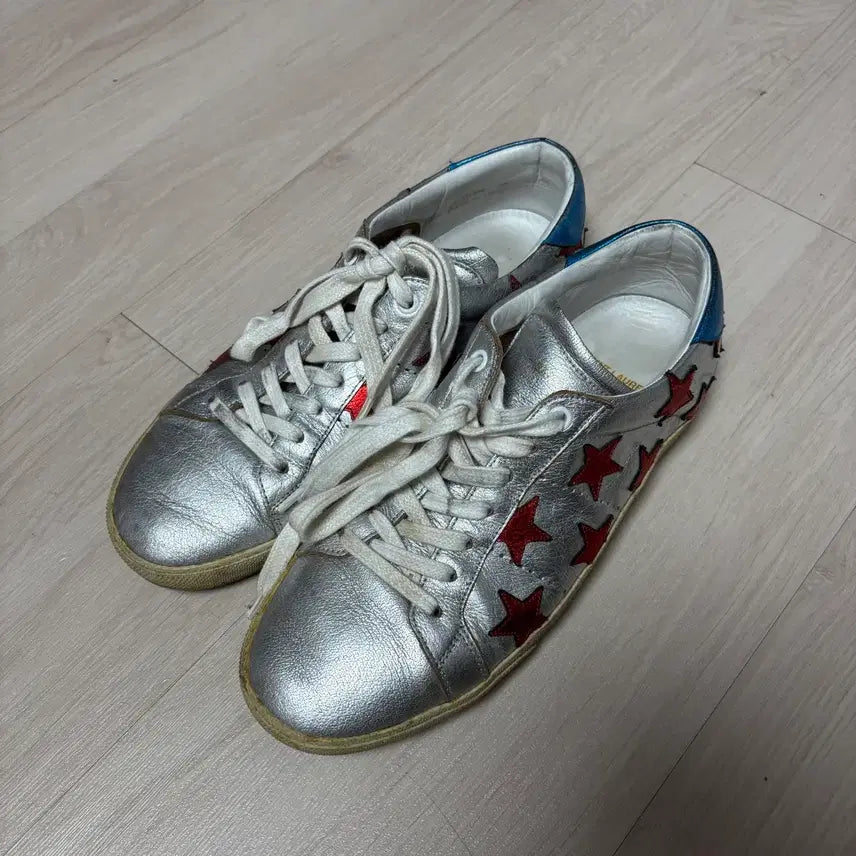 [BUNJANG] Saint Laurent Silver Star Sneakers / 에디슬리먼 생로랑 15SS 실버 스타 스니커즈 40사이즈
