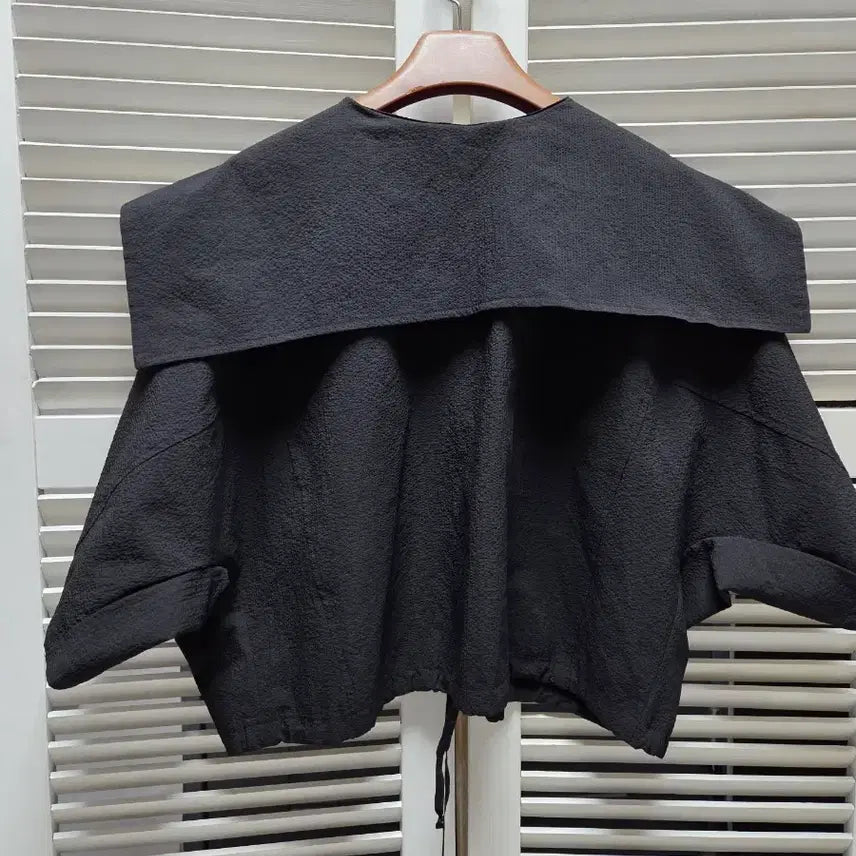 [BUNJANG] Seersucker Big Collar Jacket/Blouse / 빅카라 시어서커 자켓겸 블라우스