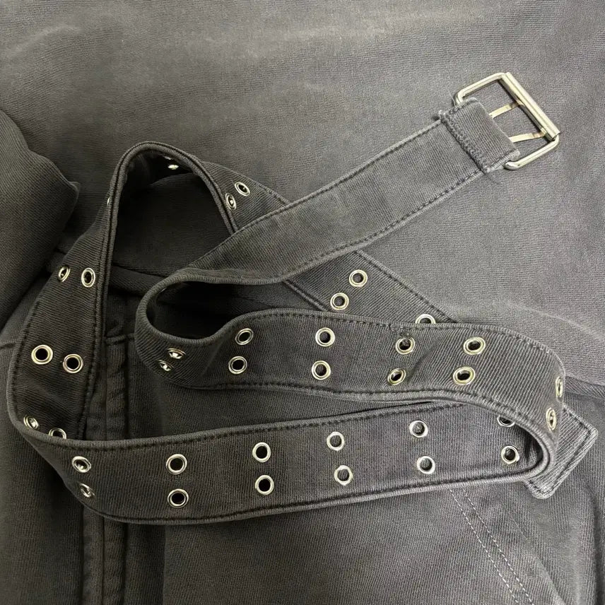 [BUNJANG] Bunte Eyelet Belt Hoodie Zip-up / 분트 아일렛 벨트 후드집업