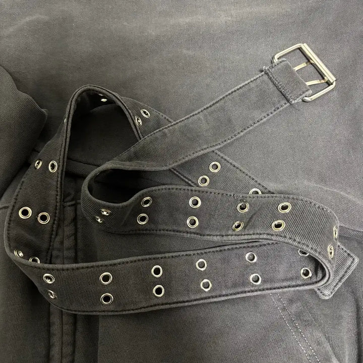 [BUNJANG] Bunte Eyelet Belt Hoodie Zip-up / 분트 아일렛 벨트 후드집업