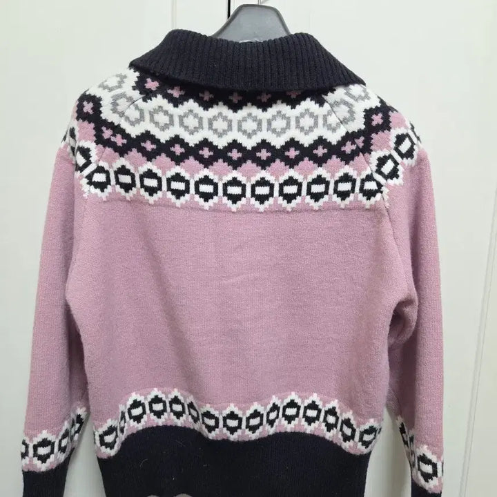 [BUNJANG] Patterned Zip-Up Knit Cardigan / 패턴 집업 니트가디건 /프리