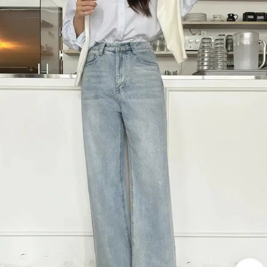 [BUNJANG] GoGoSing Pastel Wide Denim Jeans Light Blue 160cm L / 원가 3.7) 고고싱 파스텔 와이드 데님 청바지 연청 160cm L