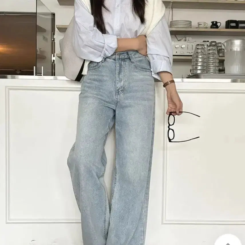[BUNJANG] GoGoSing Pastel Wide Denim Jeans Light Blue 160cm L / 원가 3.7) 고고싱 파스텔 와이드 데님 청바지 연청 160cm L
