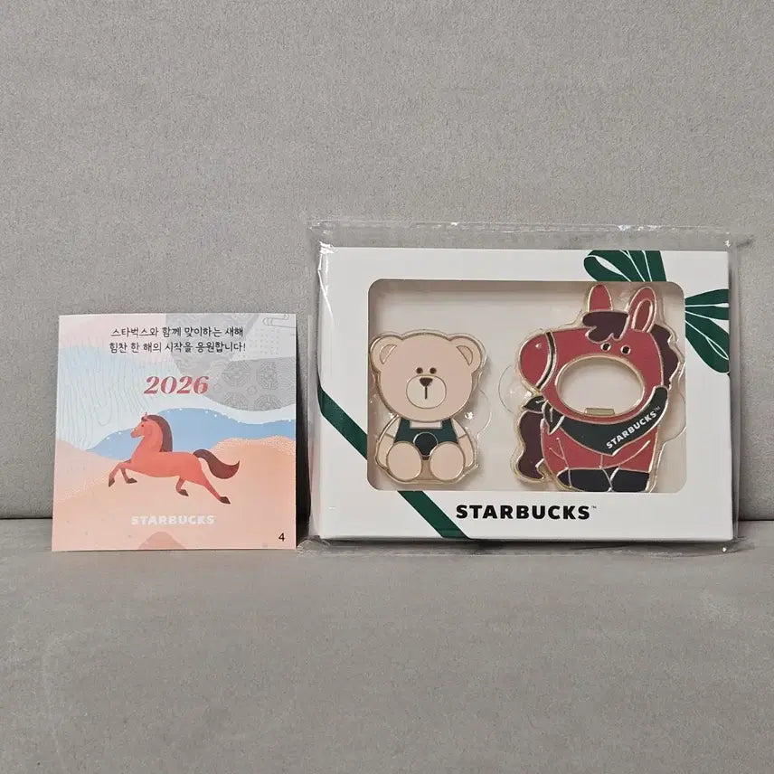 [BUNJANG] Starbucks Red Horse Magnet Set &amp; 2026 Limited Edition Sticker / [2종세트]스타벅스 붉은말 마그넷 세트, 2026 한정판 스티커