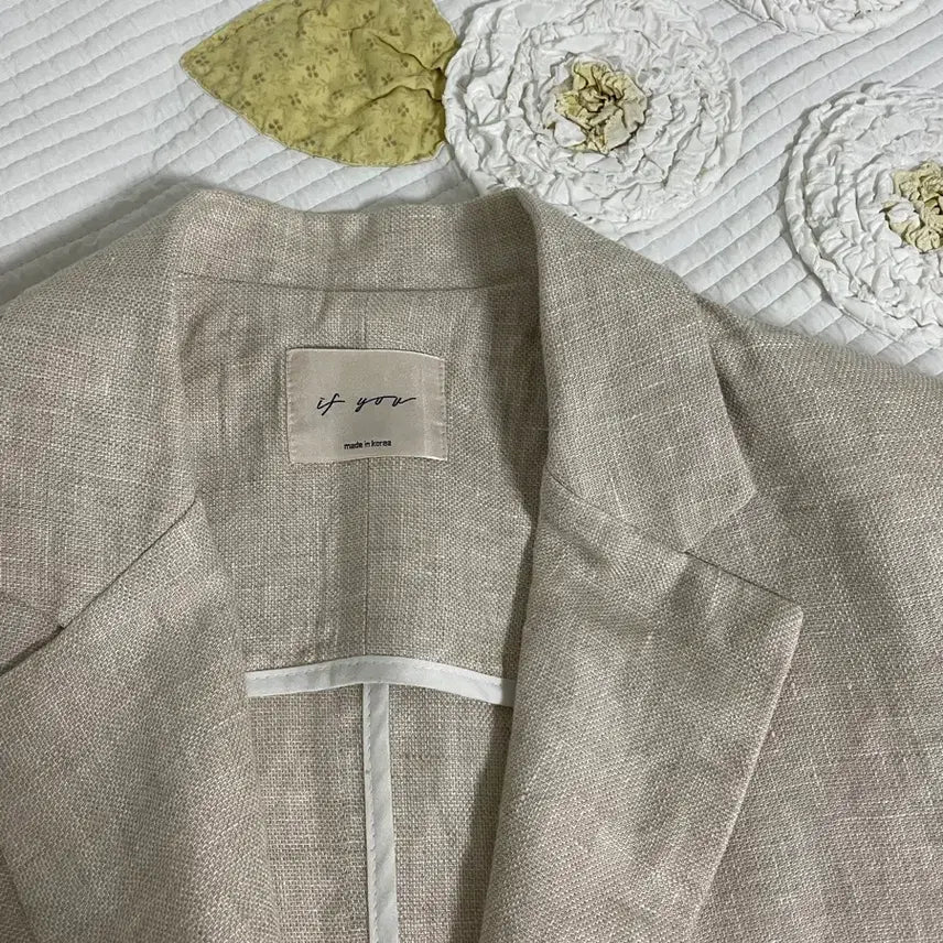 [SOLD OUT] IF YOU 이퓨 린넨 반팔 자켓 베이지
