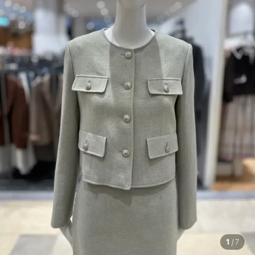 [BUNJANG] ON&amp;ON Round Tweed Jacket (Light Mint) / 온앤온 라운드 트위드 자켓(라이트민트)