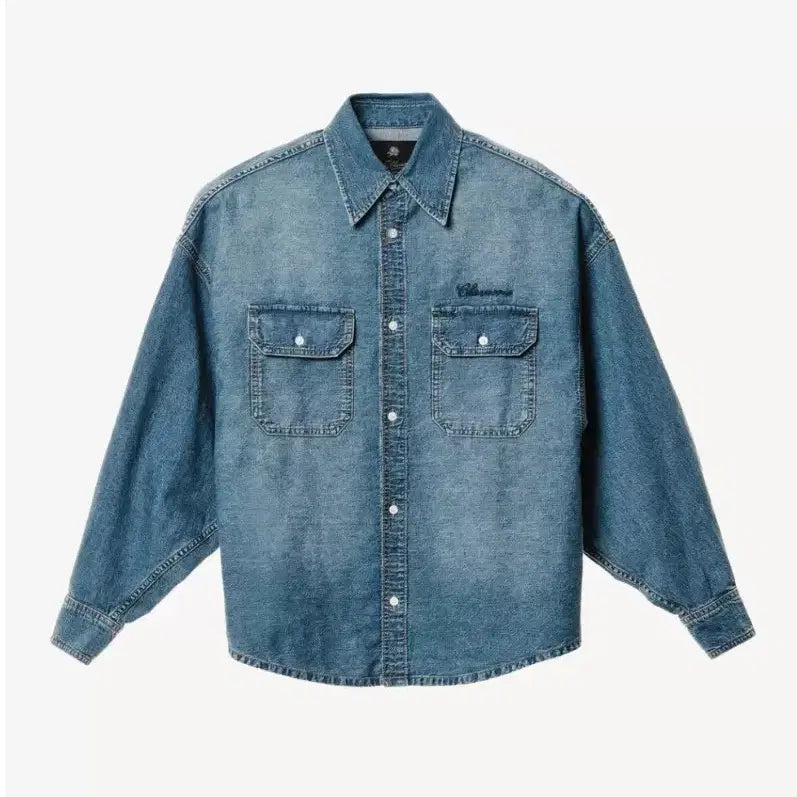 [BUNJANG] Willy Chavarria x Zara Embroidered Oversized Denim Shirt / 윌리 차바리아 x 자라 자수 박시핏 데님 셔츠 L
