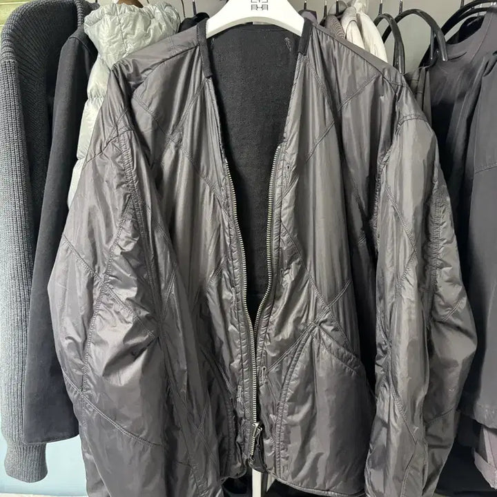 [BUNJANG] Polyliner &amp; Rhombus Charcoal Jacket / [3] 폴리테루 실크 린넨 라이너 &amp; 롬버스 차콜