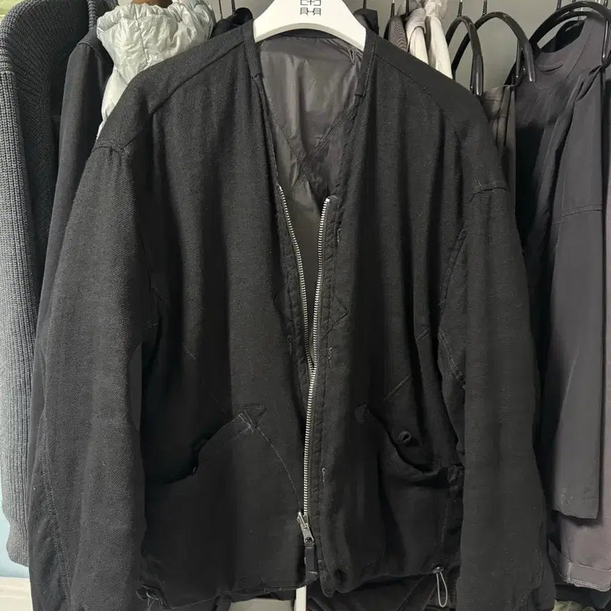 [BUNJANG] Polyliner &amp; Rhombus Charcoal Jacket / [3] 폴리테루 실크 린넨 라이너 &amp; 롬버스 차콜