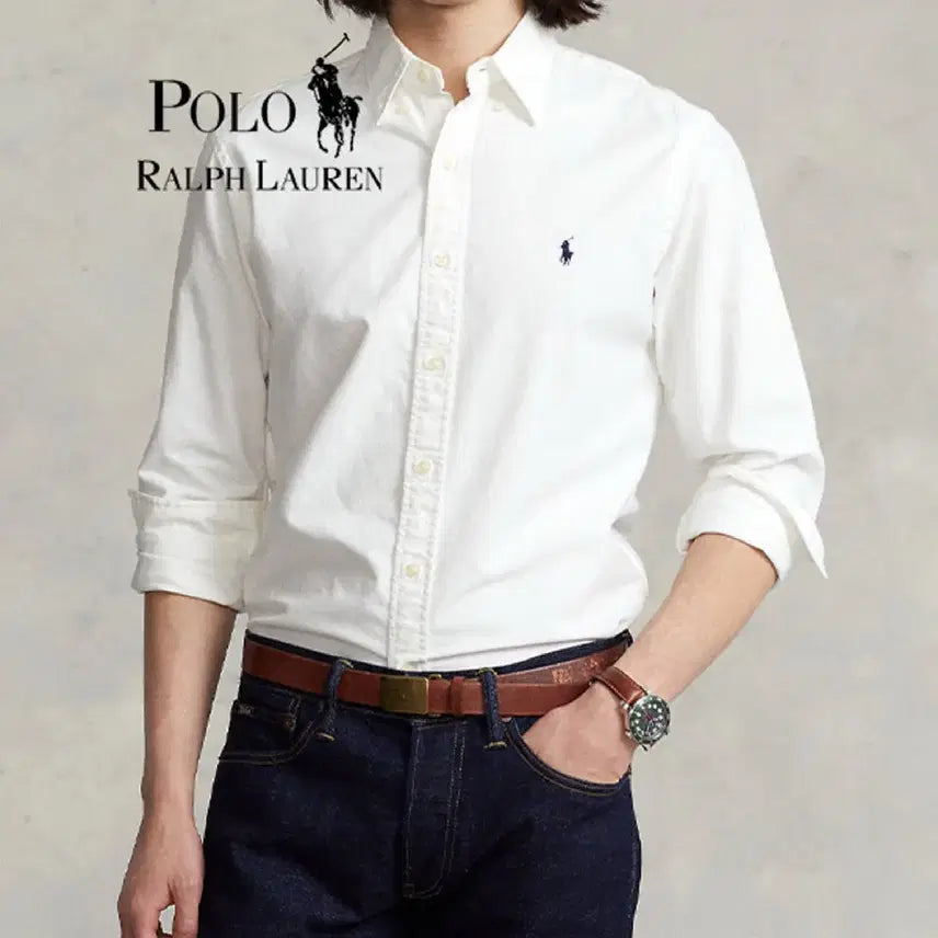 [BUNJANG] Polo Ralph Lauren Oxford White Cotton Shirt / 폴로 랄프로렌 옥스포드 화이트 면셔츠 M,L미개봉 새상품
