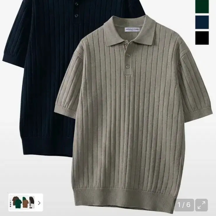 [BUNJANG] Un-Taped Studio Short Sleeve Collar Knit / 언텝트 스튜디오 반팔 카라 니트