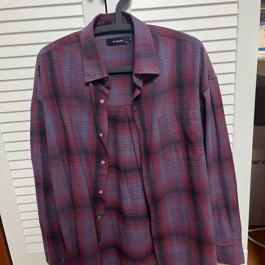 [BUNJANG] W.Standard Checkered Shirt / w.standard 레드 블루 체크 셔츠