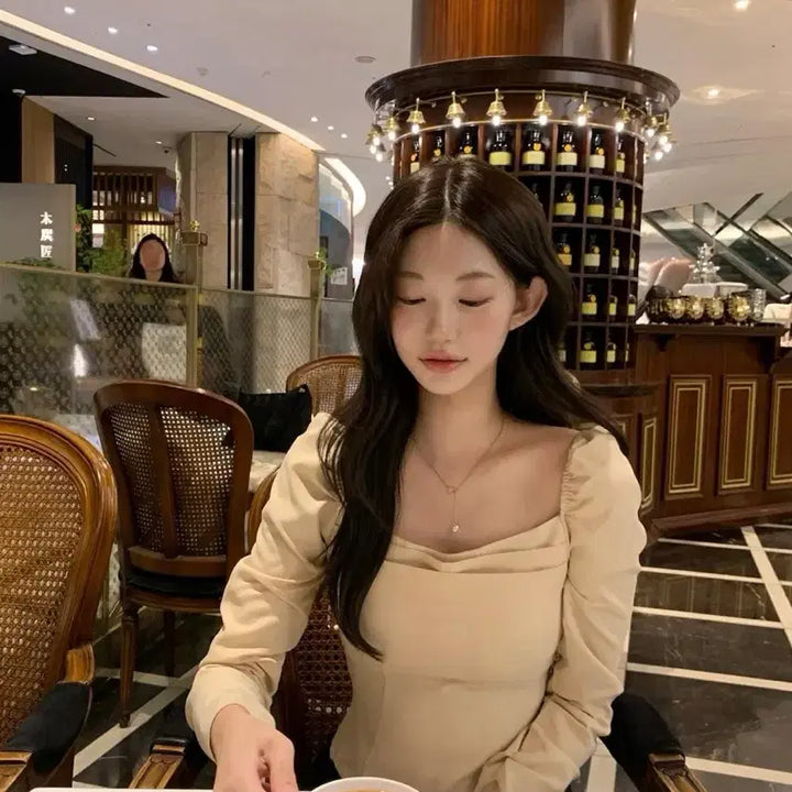 [BUNJANG] ZeniO Clean Square Blouse Beige S / 제니오) 클린스퀘어 블라우스 베이지 s 바배가능