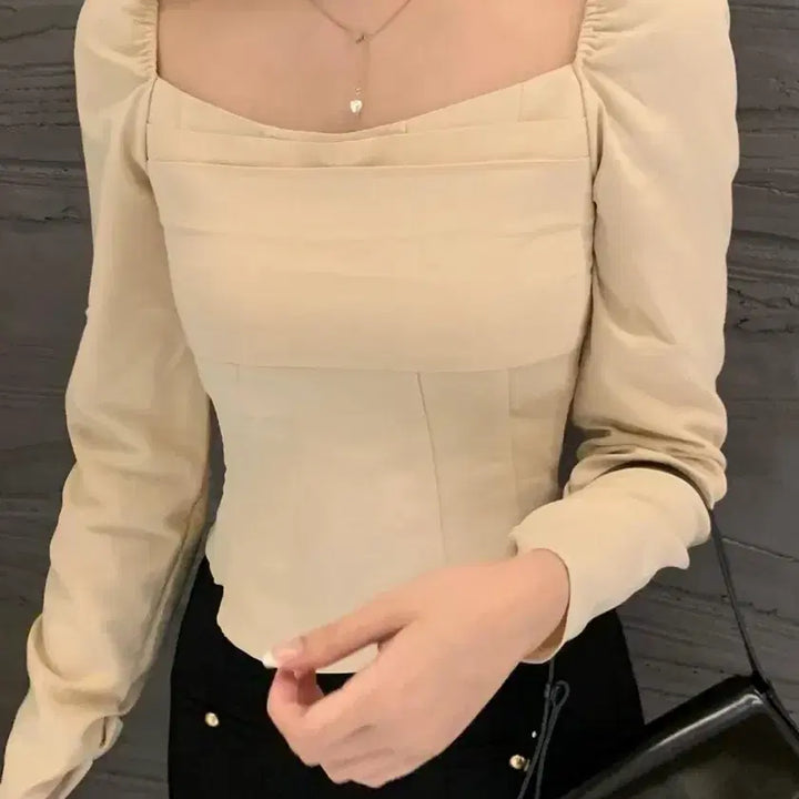 [BUNJANG] ZeniO Clean Square Blouse Beige S / 제니오) 클린스퀘어 블라우스 베이지 s 바배가능