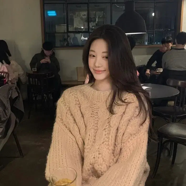 [BUNJANG] Jennio Camel Cable Knit / 제니오 카멜 케이블 니트