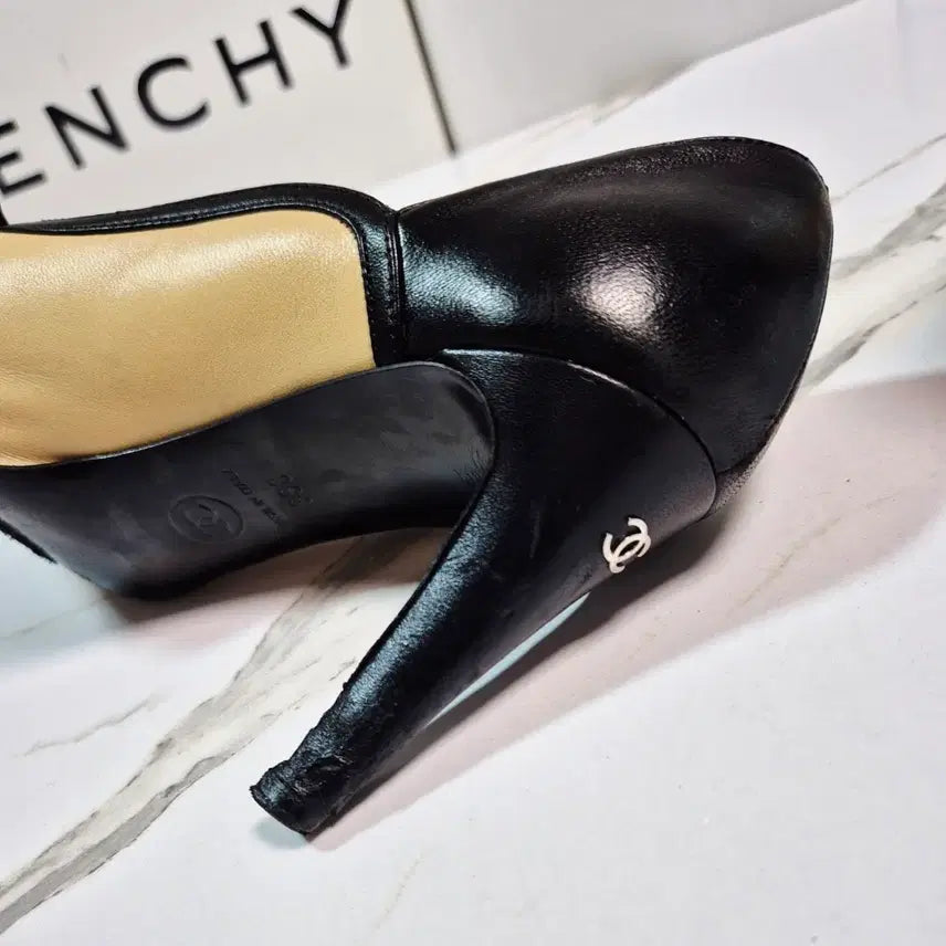 [BUNJANG] Chanel Black Ribbon Open Toe Pumps Women&
