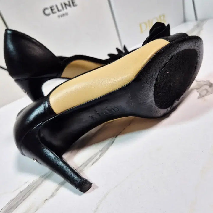 [BUNJANG] Chanel Black Ribbon Open Toe Pumps Women&