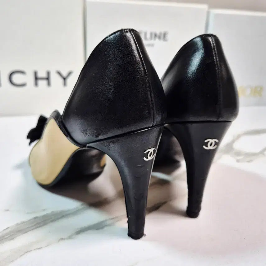 [BUNJANG] Chanel Black Ribbon Open Toe Pumps Women&