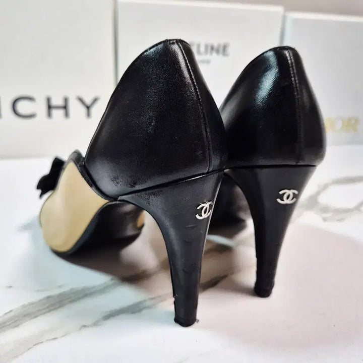 [BUNJANG] Chanel Black Ribbon Open Toe Pumps Women&