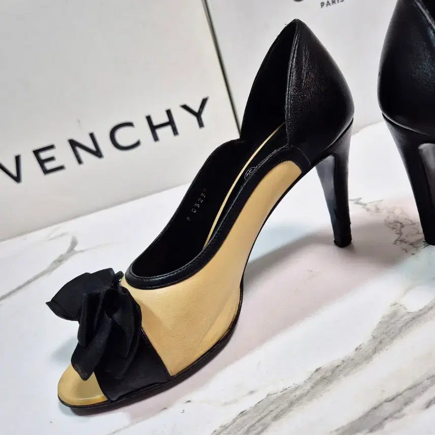 [BUNJANG] Chanel Black Ribbon Open Toe Pumps Women&