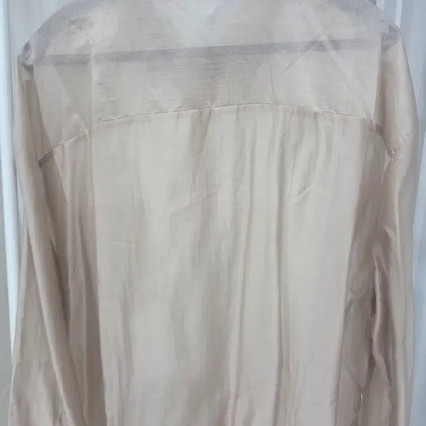 [BUNJANG] Summer See-Through Loose Fit Shirt (Pink Beige) / 여름시스루루즈핏셔츠(핑크베이지