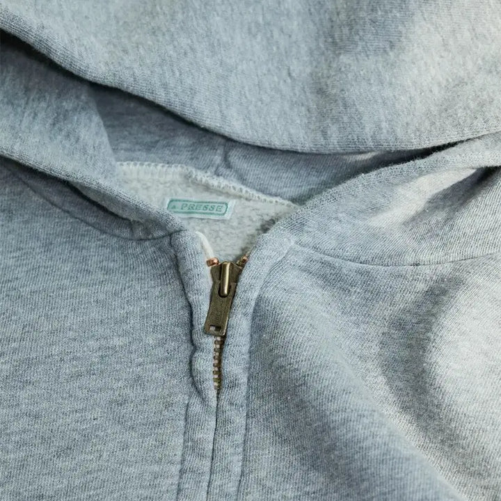 [BUNJANG] Apresse Vintage Lightweight Zip Sweat Hoodie Grey / 아프레쎄 빈티지 라이트 웨이트 집 스웻 후디 그레이 4