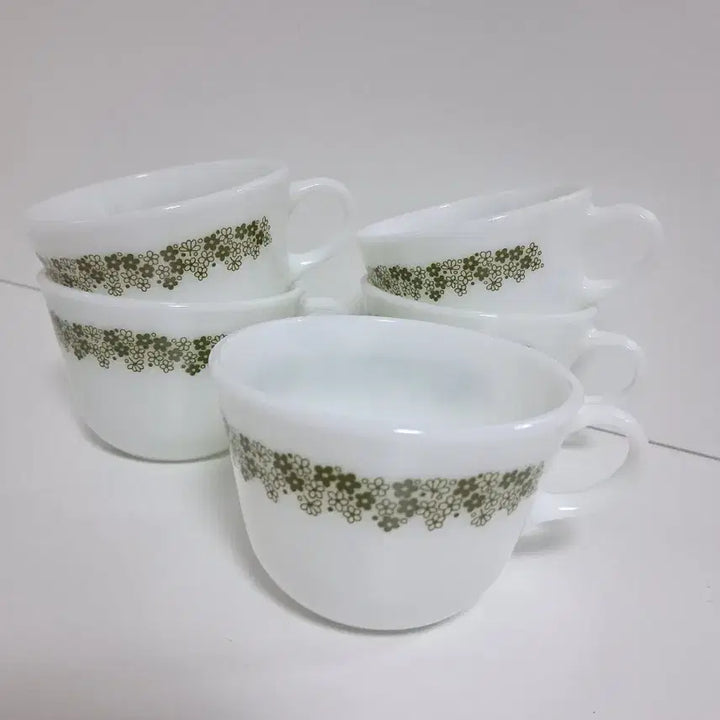 [BUNJANG] Vintage Pyrex Spring Blossom Coffee Cups (Set of 5) / 빈티지 파이렉스 스프링블라썸 커피잔 5p