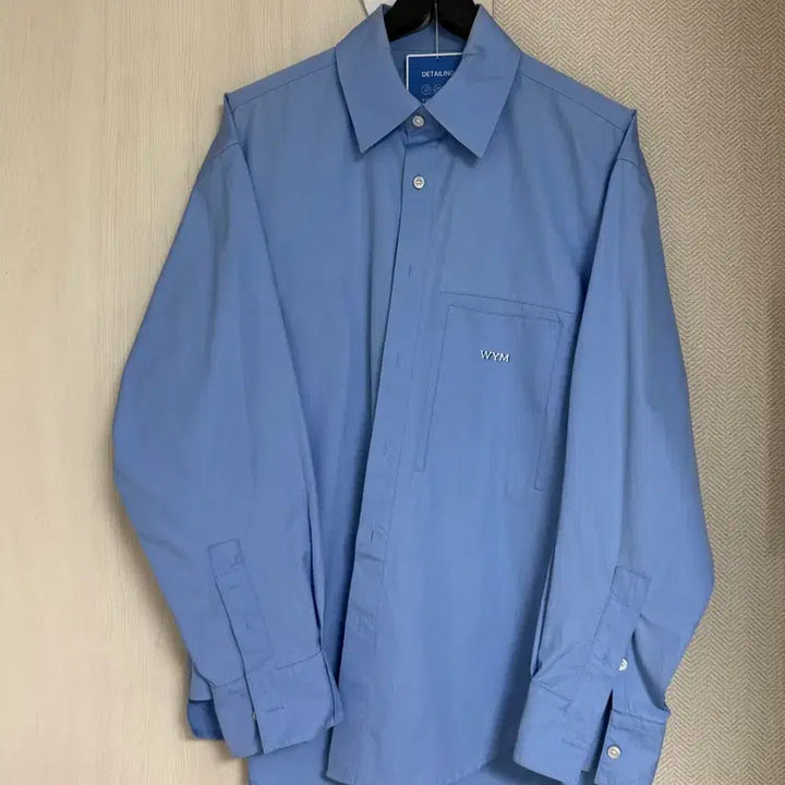 [BUNJANG] Wooyoungmi Back Logo Shirt - Blue (Size 46) / (46) 23ss 우영미 백로고 셔츠 블루
