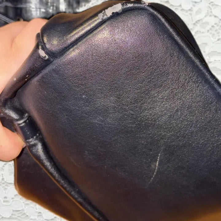 [BUNJANG] Black Leather Bucket Bag / 블랙 레더 버킷백 숄더백 크로스백 백팩
