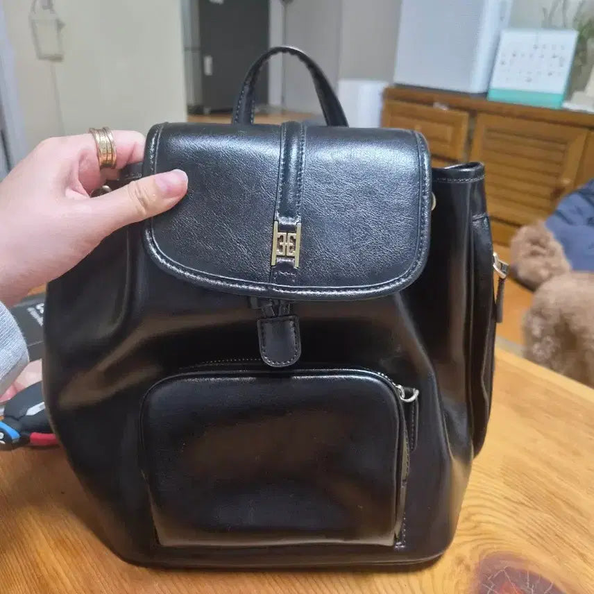 [BUNJANG] Paul &amp; New York Classic Logo Poche Backpack Black / 폴뉴아 클래식 로고 포체 백팩 블랙