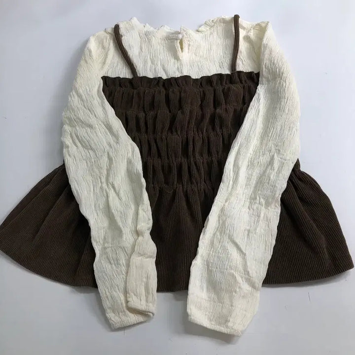 [BUNJANG] Corduroy Bustier Shirred Blouse / 코듀로이 뷔스티에 셔링 블라우스