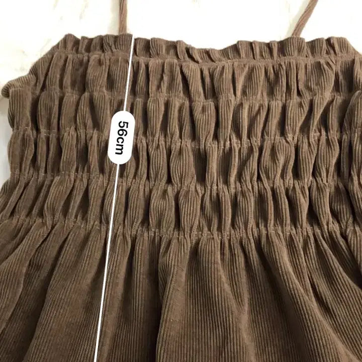 [BUNJANG] Corduroy Bustier Shirred Blouse / 코듀로이 뷔스티에 셔링 블라우스
