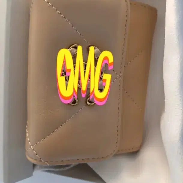 [BUNJANG] Beige Lambskin Quilted Tri-Fold Card Wallet / (무료배송) 베이지 램스킨 퀼팅 3단 카드지갑