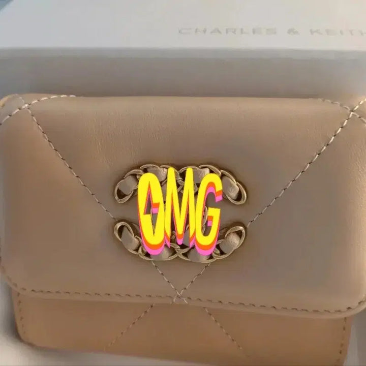 [BUNJANG] Beige Lambskin Quilted Tri-Fold Card Wallet / (무료배송) 베이지 램스킨 퀼팅 3단 카드지갑