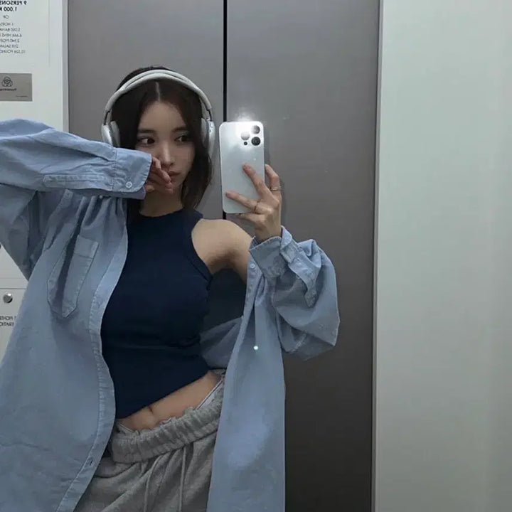 [BUNJANG] Monday Off Sand Pigment Tank Top Navy / 먼데이오프) 스웻 업 샌드 피그먼트 나시 네이비