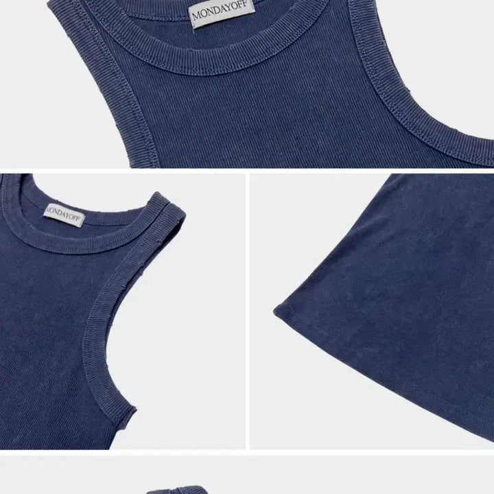 [BUNJANG] Monday Off Sand Pigment Tank Top Navy / 먼데이오프) 스웻 업 샌드 피그먼트 나시 네이비