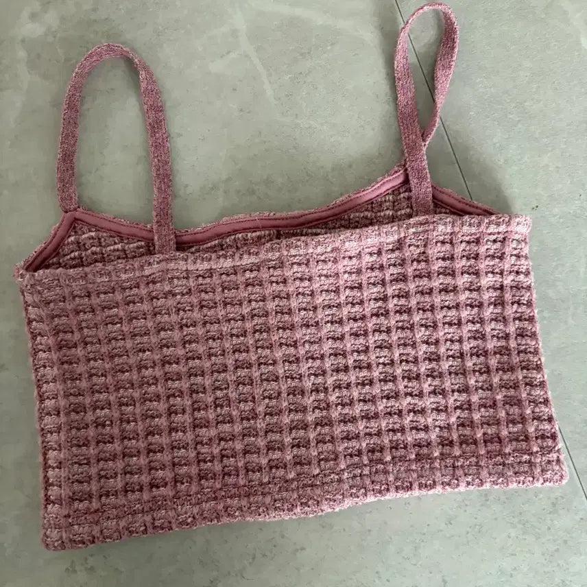 [BUNJANG] ZARA Pink Tweed Crop Top / zara 자라 핑크 트위드 크롭 탑