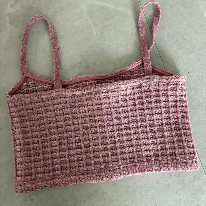 [BUNJANG] ZARA Pink Tweed Crop Top / zara 자라 핑크 트위드 크롭 탑