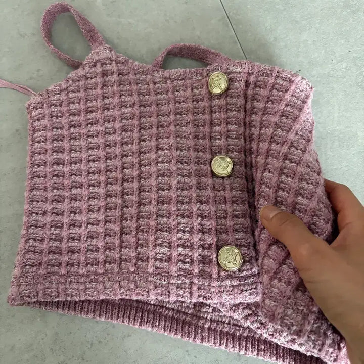[BUNJANG] ZARA Pink Tweed Crop Top / zara 자라 핑크 트위드 크롭 탑