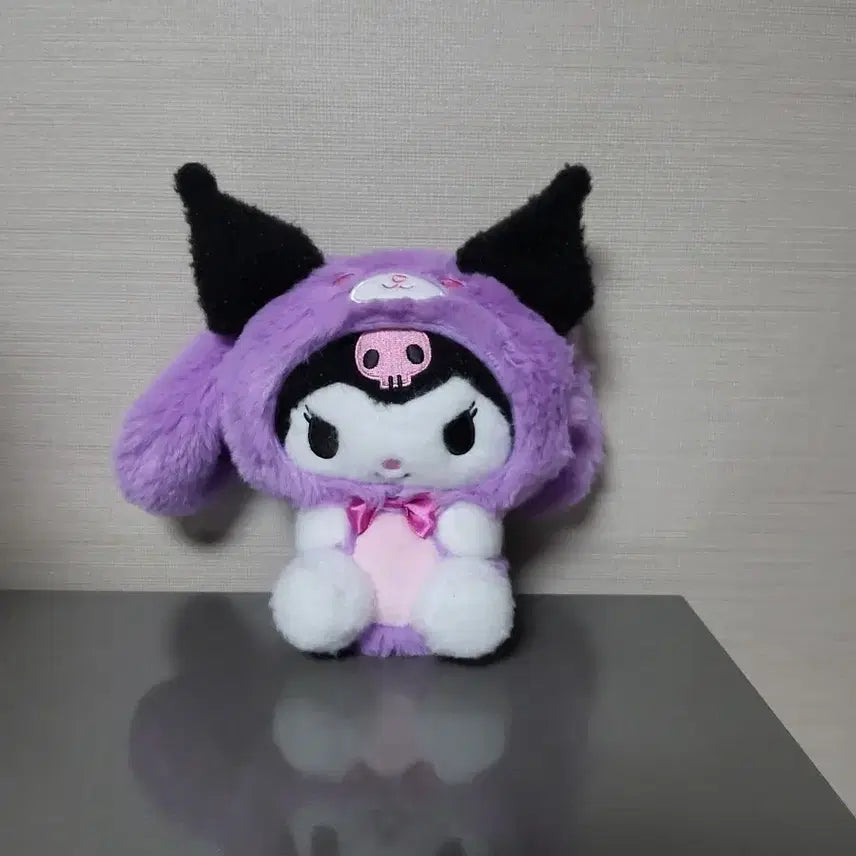 [BUNJANG] Kuromi Purple Hood Plush Keychain / (5월까지 할인)쿠로미 퍼플 후드 봉제인형 키링