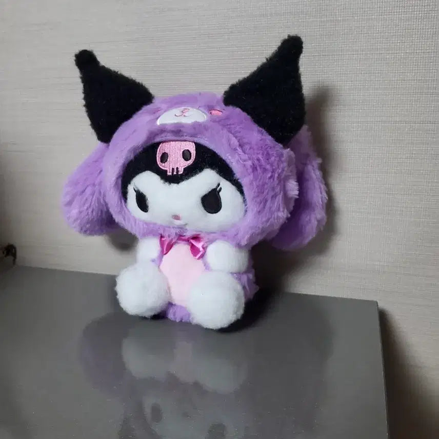 [BUNJANG] Kuromi Purple Hood Plush Keychain / (5월까지 할인)쿠로미 퍼플 후드 봉제인형 키링