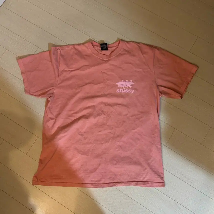 [BUNJANG] Stussy Surfwork Pigment Dyed Short Sleeve T-Shirt Coral / (L)스투시 서프워크 피그먼트 다이드 반팔 코랄
