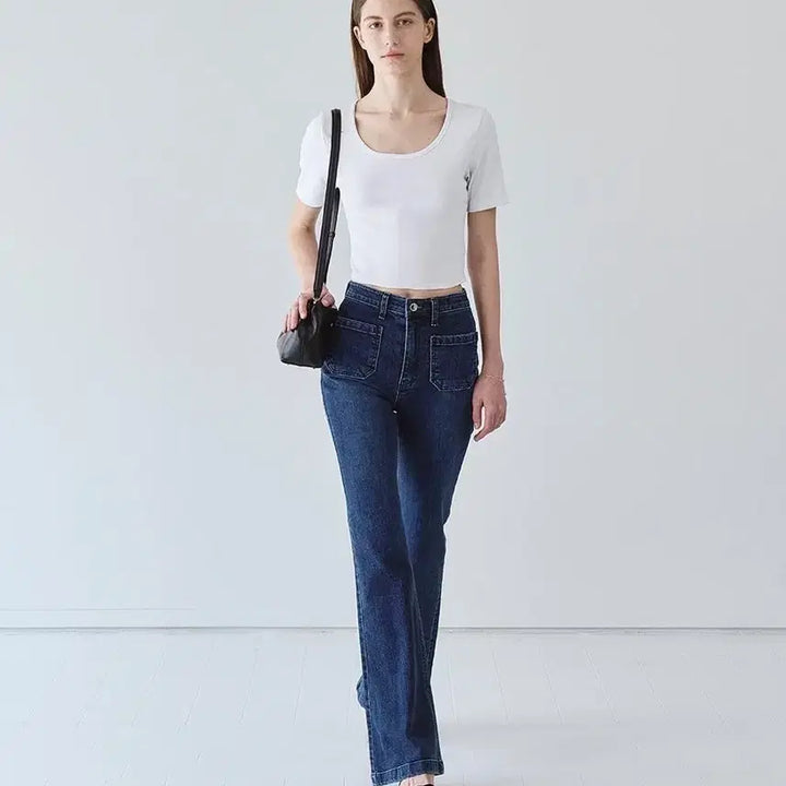 [BUNJANG] Hwa Forte Bootcut Denim (Blue Hour) Shorts XS / 하와 포르테 부츠컷 데님(블루아워) 숏 XS 완전새상품